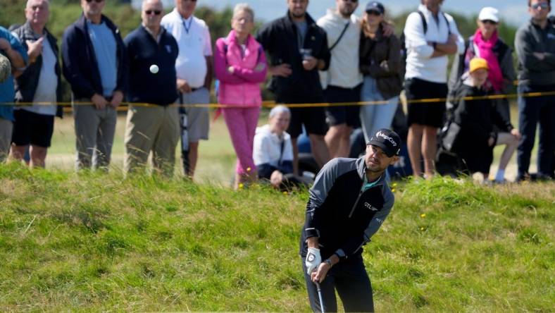 July 21, 2023; Hoylake, ENGLAND, GBR; Brian Harman plays on the fifteenth hole during the second round of The Open Championship golf tournament at Royal Liverpool. Mandatory Credit: Kyle Terada-USA TODAY Sports