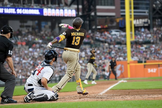 San Diego Padres' Manny Machado (13 hits a three-run home run