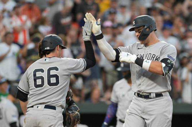 New York Yankees catcher Kyle Higashioka (66) in the second inning