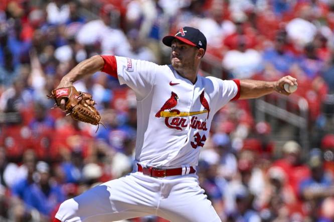 Steven Matz of the St. Louis Cardinals pitches in the first inning