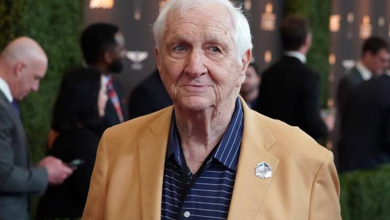 Feb 1, 2020; Miami, Florida, USA; Gil Brandt arrives on the red carpet during the NFL Honors awards presentation at Adrienne Arsht Center. Mandatory Credit: Kirby Lee-USA TODAY Sports