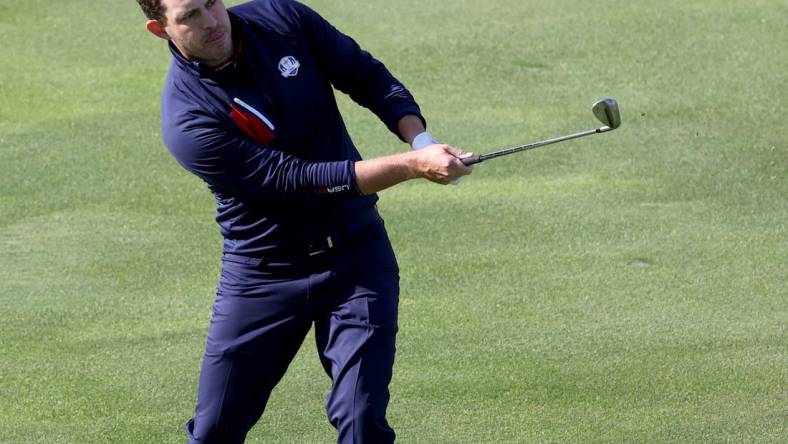 USA golfer Patrick Cantlay hits a shot from the fairway on the 10th hole during the 43rd Ryder Cup at Whistling Straits, in Haven, Wis. on Saturday, Sept. 25, 2021. -  Photo by Mike De Sisti / Milwaukee Journal Sentinel via USA TODAY NETWORK

Ryder Ryder26 06811