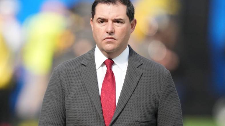 Jan 9, 2022; Inglewood, California, USA;  San Francisco 49ers CEO Jed York before a game at SoFi Stadium. Mandatory Credit: Kirby Lee-USA TODAY Sports