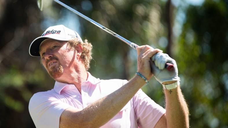 Tim Petrovic watches the ball during the Chubb Classic's final round on Sunday, Feb. 20, 2022 at the Tibur  n Golf Club in Naples, Fla.

Ndn 20120430 Chubb Classic Final Round 0377