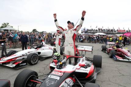 Indy Lights Championship winner Linus Lundqvist celebrates on June 5, 2022 on Belle Isle.

Grand Prix2