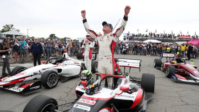 Indy Lights Championship winner Linus Lundqvist celebrates on June 5, 2022 on Belle Isle.

Grand Prix2