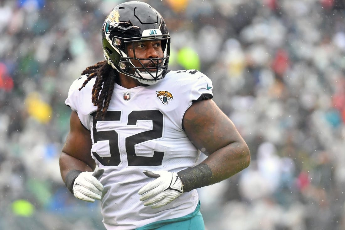 Jacksonville Jaguars defensive tackle DaVon Hamilton (52) walks