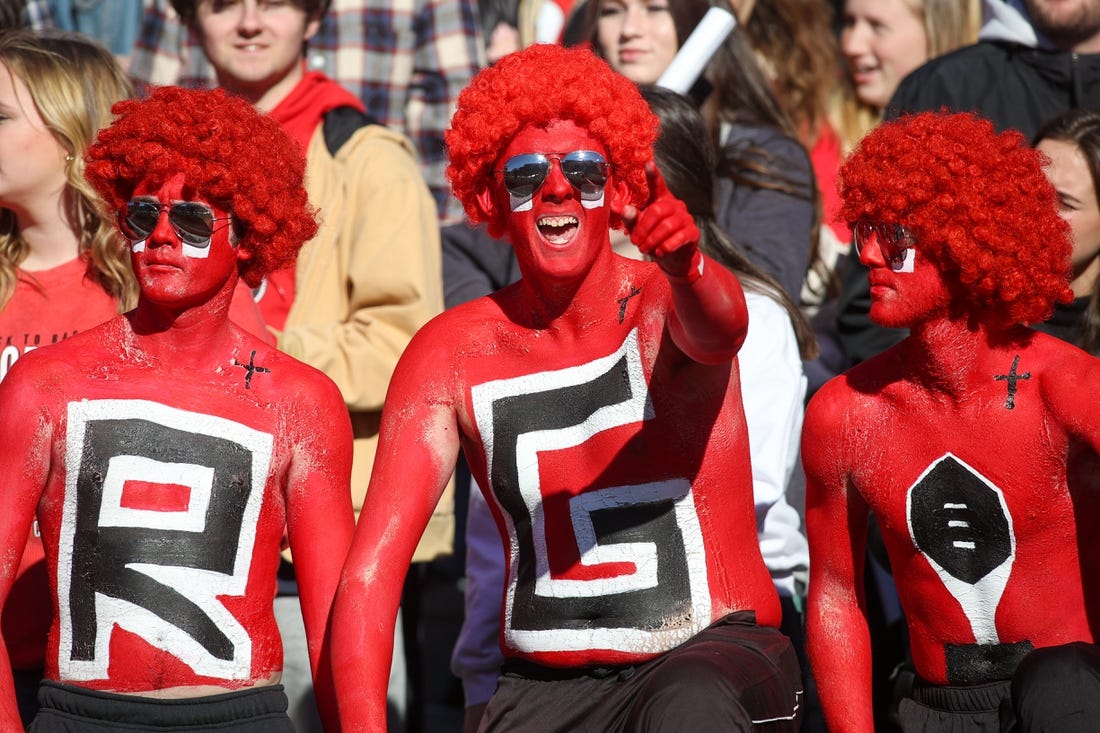 Jan 14, 2023; Athens, GA, USA; Georgia Bulldogs fans at the national championship celebration at Sanford Stadium. Mandatory Credit: Brett Davis-USA TODAY Sports