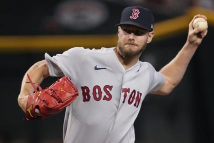 May 26, 2023; Phoenix, Arizona, USA; Boston Red Sox starting pitcher Chris Sale (41) pitches against the Arizona Diamondbacks during the first inning at Chase Field. Mandatory Credit: Joe Camporeale-USA TODAY Sports