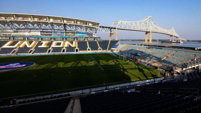 May 31, 2023; Philadelphia, Pennsylvania, USA; General view of Subaru Park before a game between the Philadelphia Union and Charlotte FC. Mandatory Credit: Bill Streicher-USA TODAY Sports