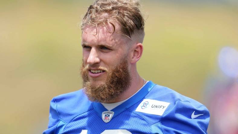 Jun 14, 2023; Thousand Oaks, CA, USA; Los Angeles Rams receiver Cooper Kupp (10) during minicamp at Cal Lutheran University. Mandatory Credit: Kirby Lee-USA TODAY Sports