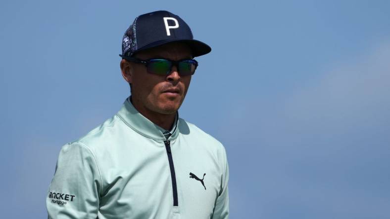 July 20, 2023; Hoylake, ENGLAND, GBR; Rickie Fowler looks on during the first round of The Open Championship golf tournament at Royal Liverpool. Mandatory Credit: Kyle Terada-USA TODAY Sports