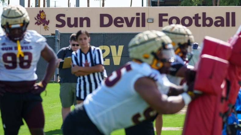 ASU hosts the Sun Devils' first day of football practice at the Kajikawa Practice fields on July 31, 2023, in Tempe.