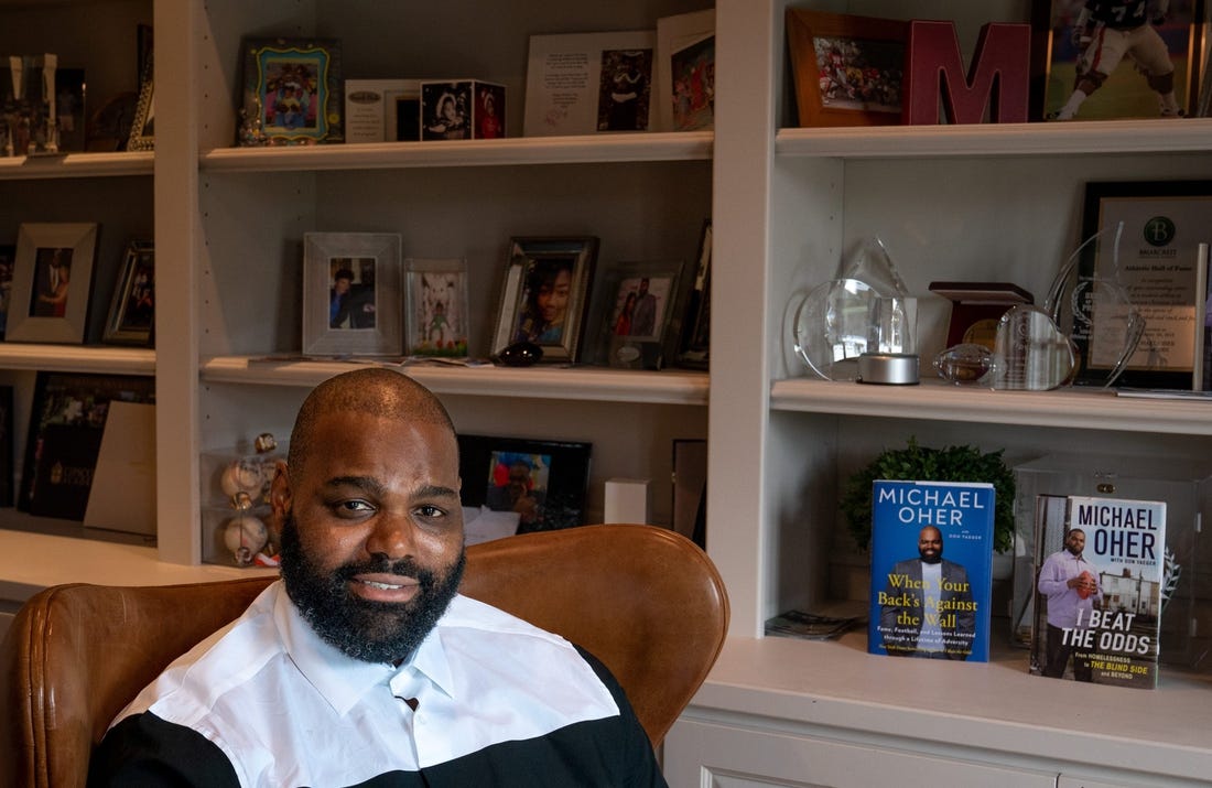 Michael Oher has penned his second book, "When Your Back's Against the Wall." Oher, a former NFL lineman, is hoping to inspire those who face tough odds it is possible to pick yourself up when life knock's you down to achieve your dreams.