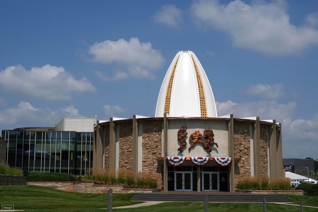 Aug 4, 2023; Canton, OH, USA; A general overall view of the Pro Football Hall of Fame. Mandatory Credit: Kirby Lee-USA TODAY Sports