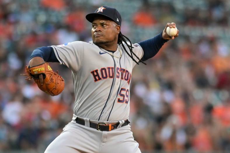 Astros' Framber Valdez pitching no-hitter through 8 innings against  Guardians