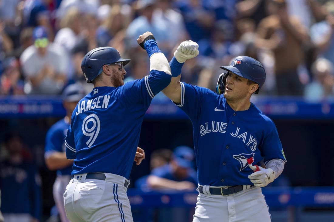 Daulton Varsho knocks in a career-high five runs to lead Jays' offence