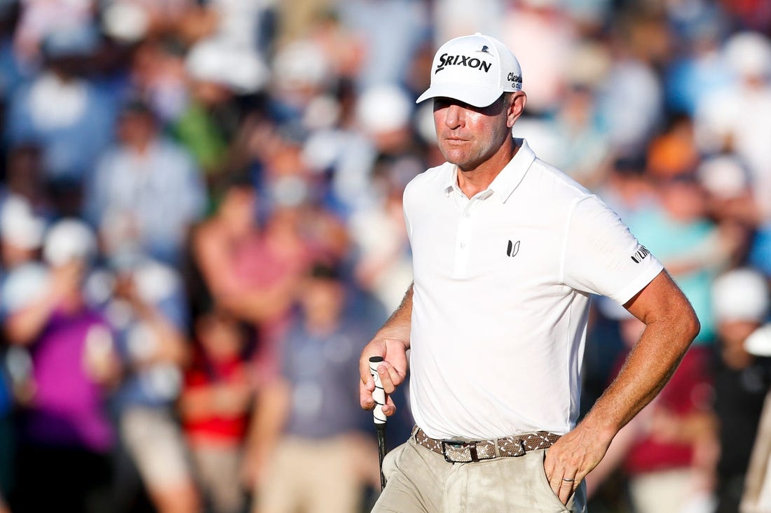 PGA Tour player Lucas Glover walks up the fairway to the eighteenth hole during the final round of the FedEx St. Jude Championship at TPC Southwind in Memphis, Tenn., on Sunday, August 13, 2023.