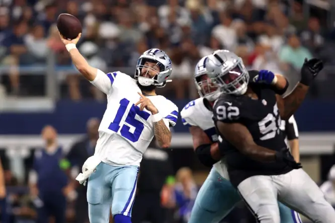 Cowboys thump Raiders behind Will Grier's 4 TDs