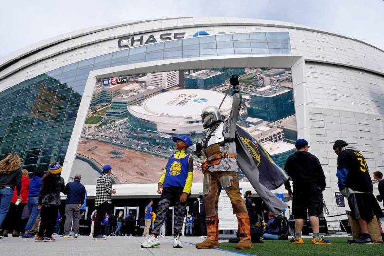 May 26, 2022; San Francisco, California, USA; A general view outside of Chase Center before game five of the 2022 western conference finals between the Golden State Warriors and the Dallas Mavericks. Mandatory Credit: Cary Edmondson-USA TODAY Sports