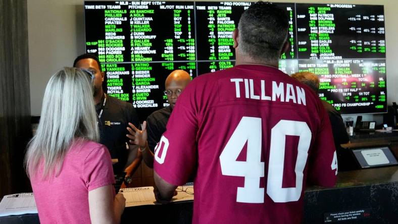 The BetMGM Sportsbook opened for business during the season opener between the Kansas City Chiefs and the Arizona Cardinals on the Great Lawn outside of State Farm Stadium.

Nfl Kansas City Chiefs At Arizona Cardinals