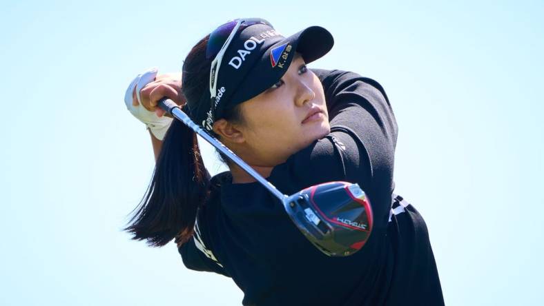 Hae Ran Ryu tees off on the first hole during the final round of the LPGA Drive On Championship on the Prospector Course at Superstition Mountain Golf and Country Club in Gold Canyon on March 26, 2023.

Lpga At Superstition Mountain Final Round