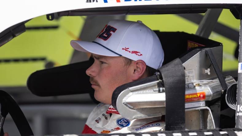 Feb 18, 2023; Daytona Beach, Florida, USA; NASCAR Xfinity Series driver Brett Moffitt during the Beef It's What's For Dinner 300 at Daytona International Speedway. Mandatory Credit: Mark J. Rebilas-USA TODAY Sports