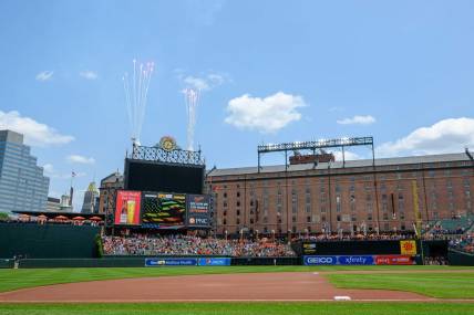 Jun 15, 2023; Baltimore, Maryland, USA; A view of Oriole Park at Camden Yards before the game between the Baltimore Orioles and the Toronto Blue Jays. Mandatory Credit: Reggie Hildred-USA TODAY Sports