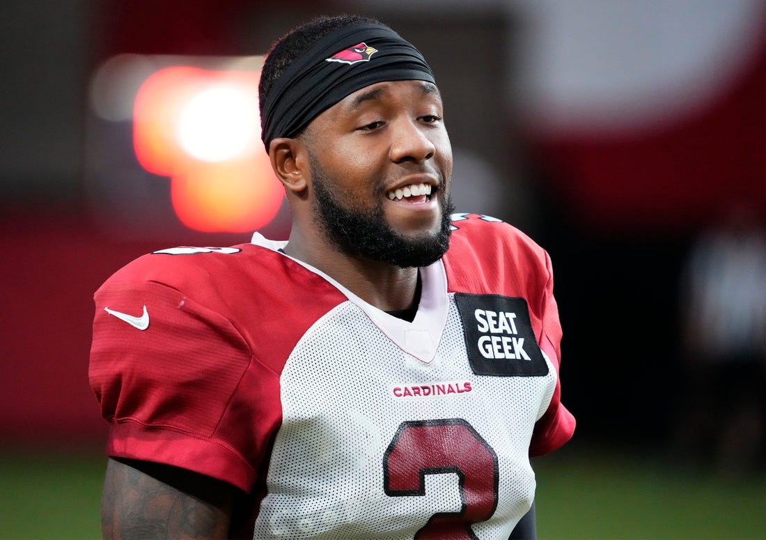 Arizona Cardinals safety Budda Baker (3) during training camp at State Farm Stadium in Glendale on Aug. 9, 2022.