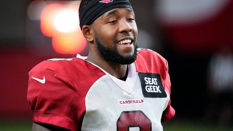 Arizona Cardinals safety Budda Baker (3) during training camp at State Farm Stadium in Glendale on Aug. 9, 2022.