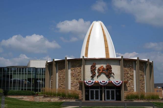 Aug 4, 2023; Canton, OH, USA; A general overall view of the Pro Football Hall of Fame. Mandatory Credit: Kirby Lee-USA TODAY Sports