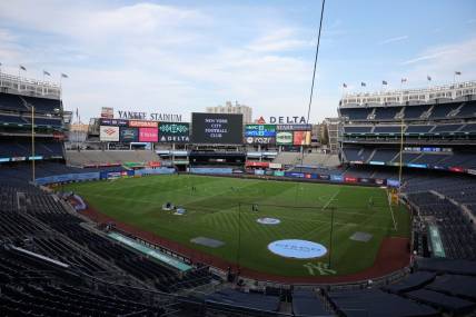 Aug 30, 2023; New York, New York, USA; General view of stadium is seen before the game at Yankee Stadium. Mandatory Credit: Vincent Carchietta-USA TODAY Sports