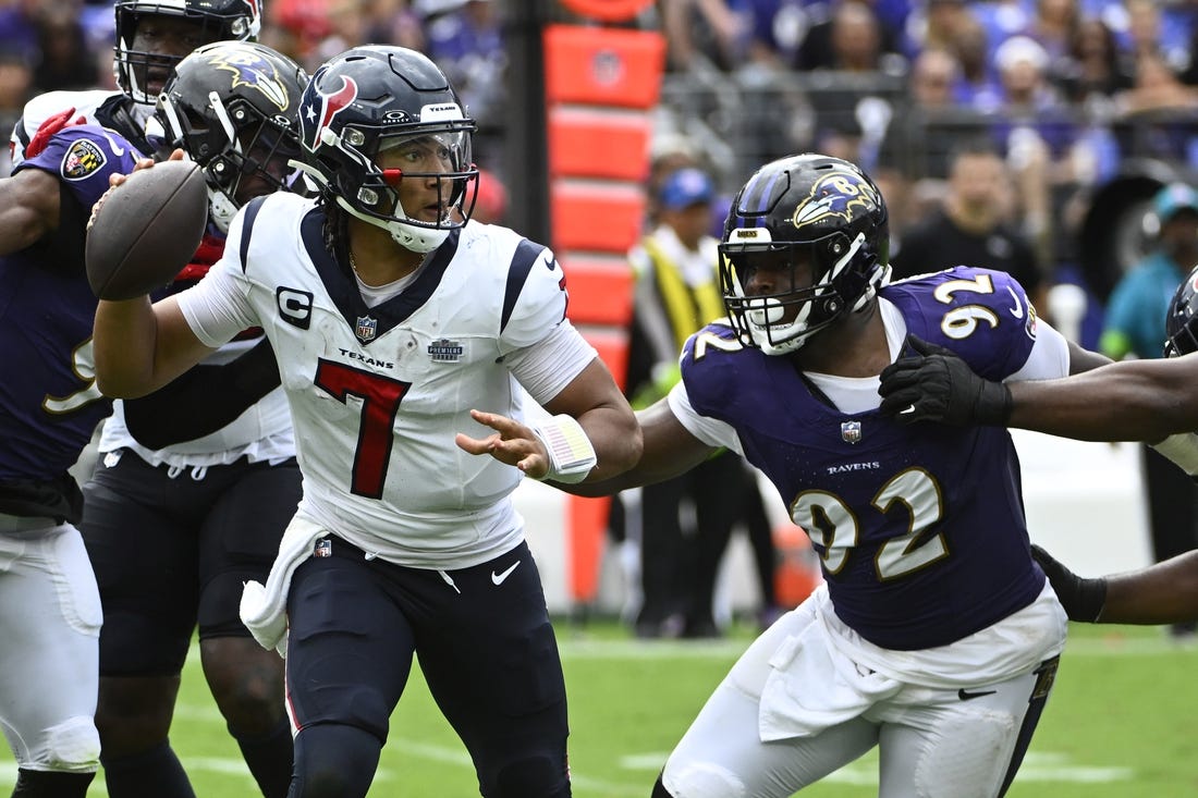 Texans' Stroud takes beating in opener, sacked five times in 25-9 loss to  Ravens