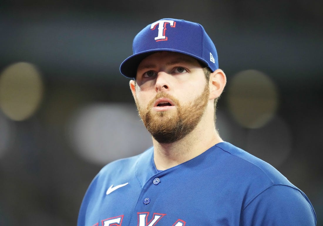 Sep 13, 2023; Toronto, Ontario, CAN; Texas Rangers starting pitcher Jordan Montgomery (52) walks towards the dugout against the Toronto Blue Jays during the sixth inning at Rogers Centre. Mandatory Credit: Nick Turchiaro-USA TODAY Sports