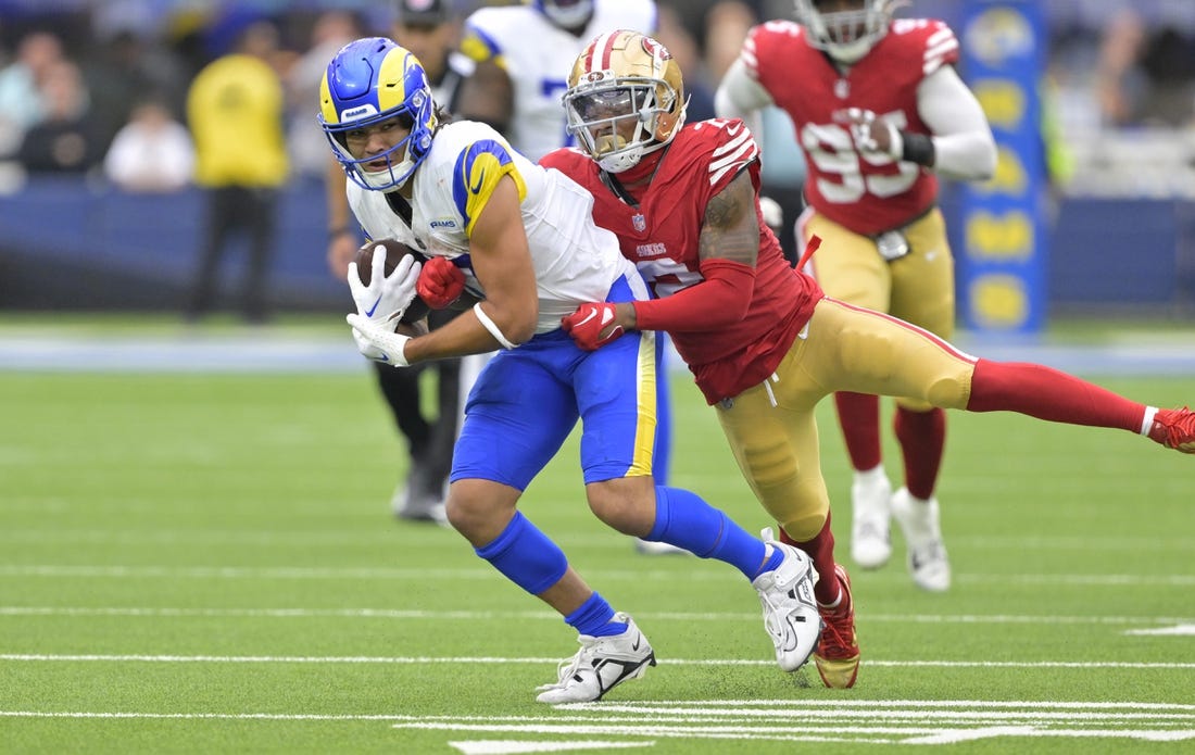 2 late turnovers push 49ers past Rams, Nacua sets rookie record