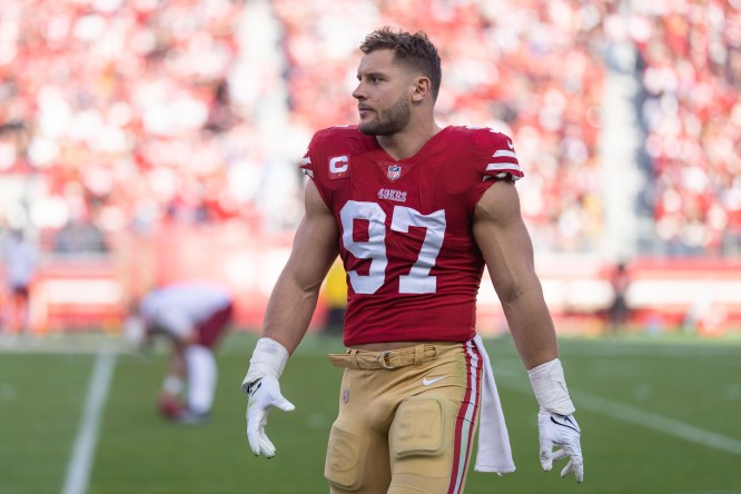 49ers' Nick Bosa raring to return after making NFL history with