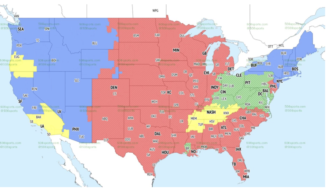 NFL coverage map Week 2 NFL TV map, broadcast info for Sunday's games