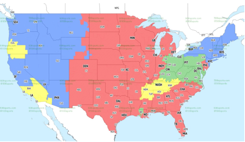 NFL TV map Week 2, CBS