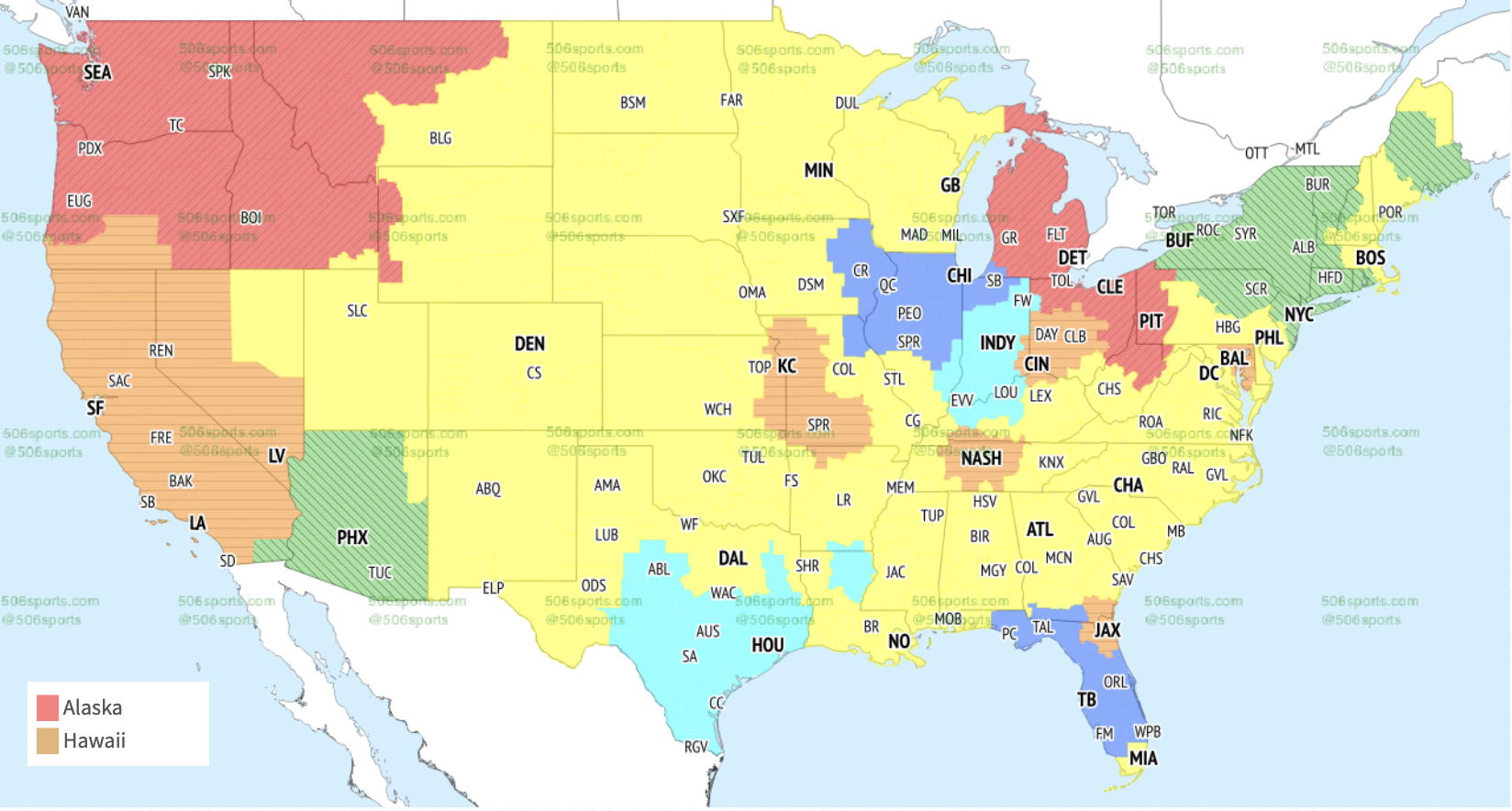 NFL coverage map Week 2 NFL TV map, broadcast info for Sunday's games