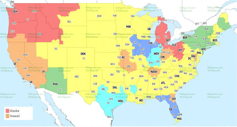 nfl regional coverage map week 1