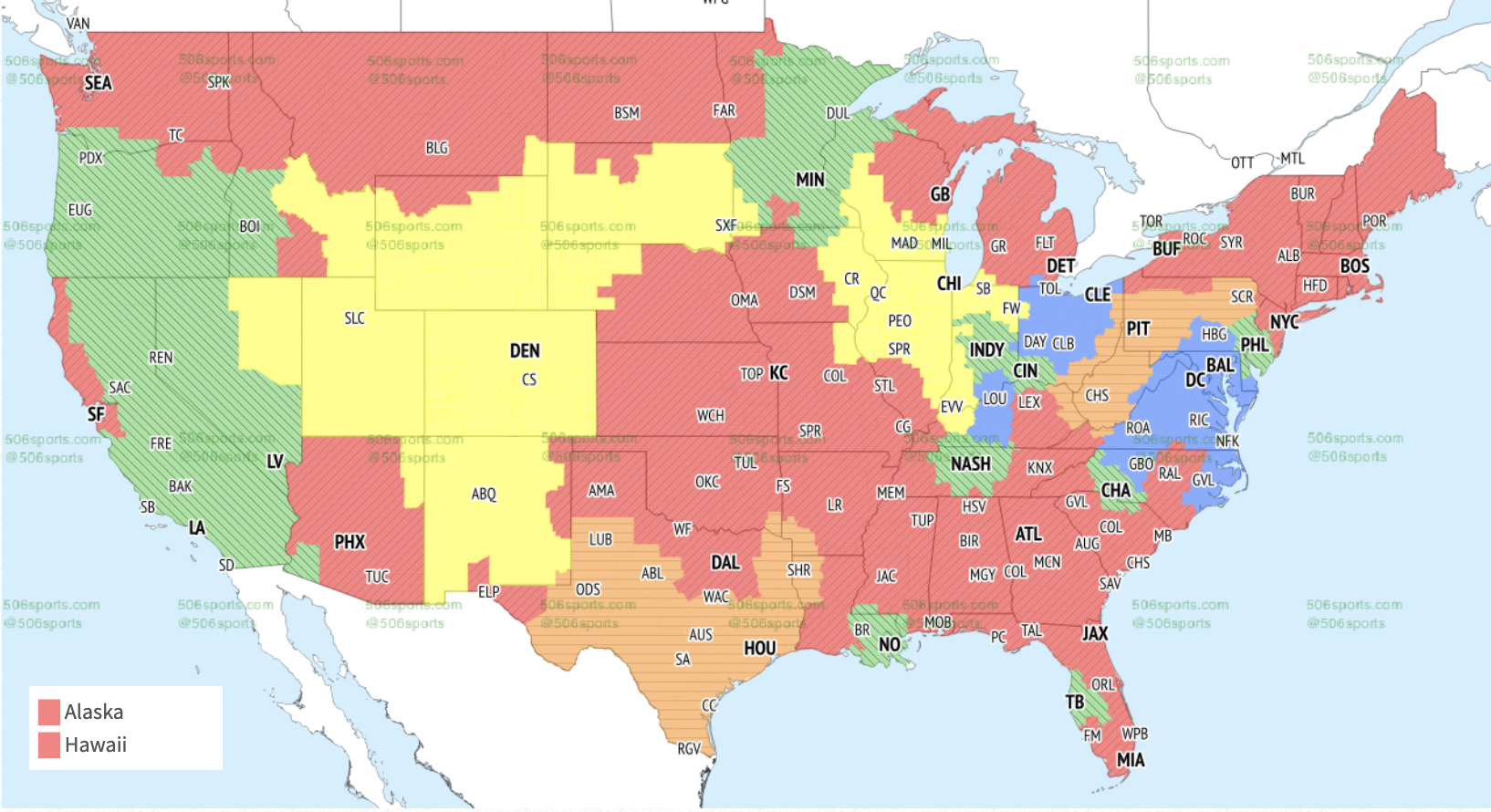 NFL Coverage Map Week 4: NFL TV Map, Broadcast Info For Sunday's Games ...