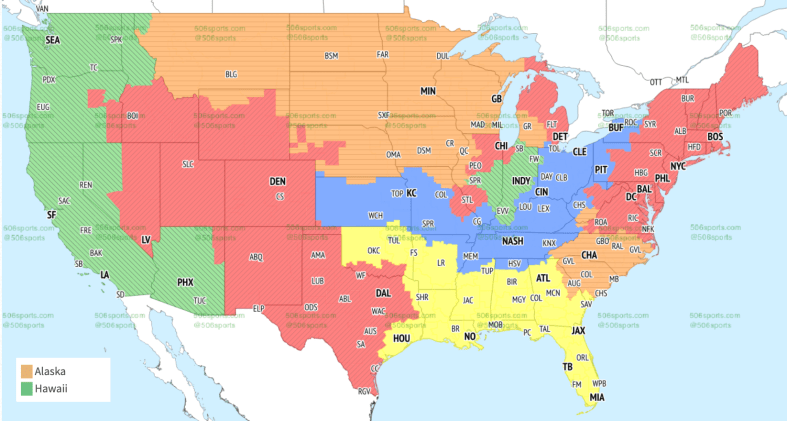 NFL TV map Week 4