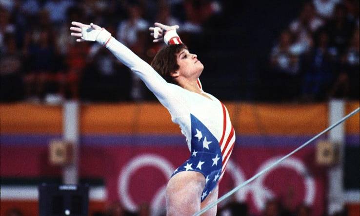 Action shot of Mary Lou Retton  competing in 1984 Olympics.

Xxx Howard S Oly