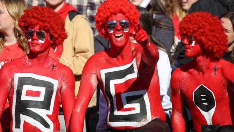 Jan 14, 2023; Athens, GA, USA; Georgia Bulldogs fans at the national championship celebration at Sanford Stadium. Mandatory Credit: Brett Davis-USA TODAY Sports