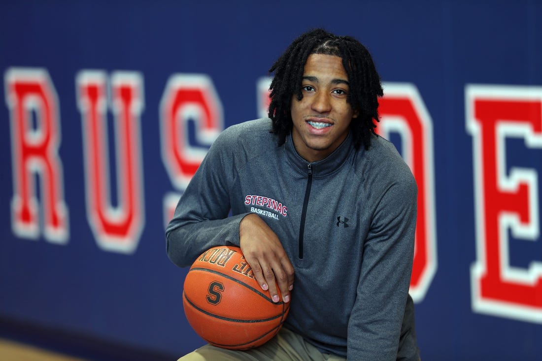 Stepinac's Boogie Fland is the Westchester/Putnam Boys Basketball Player of the Year. He is photographed at Stepinac High School in White Plains April 19, 2023.

Stepinac S Boogie Fland