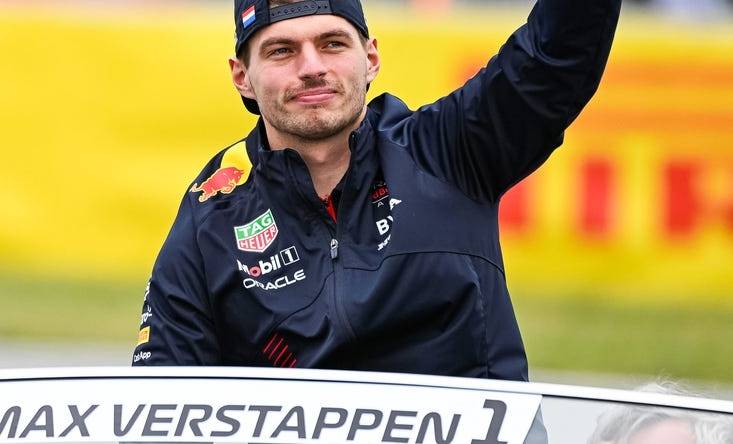 Jun 18, 2023; Montreal, Quebec, CAN; Red Bull Racing driver Max Verstappen (NED) parades and salutes the crowd before the Canadian Grand Prix at Circuit Gilles Villeneuve. Mandatory Credit: David Kirouac-USA TODAY Sports