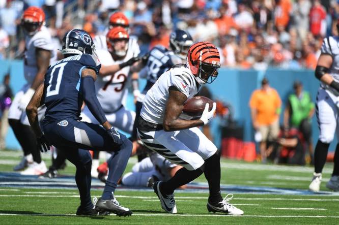 Bengals WR Tee Higgins leaves game with rib injury