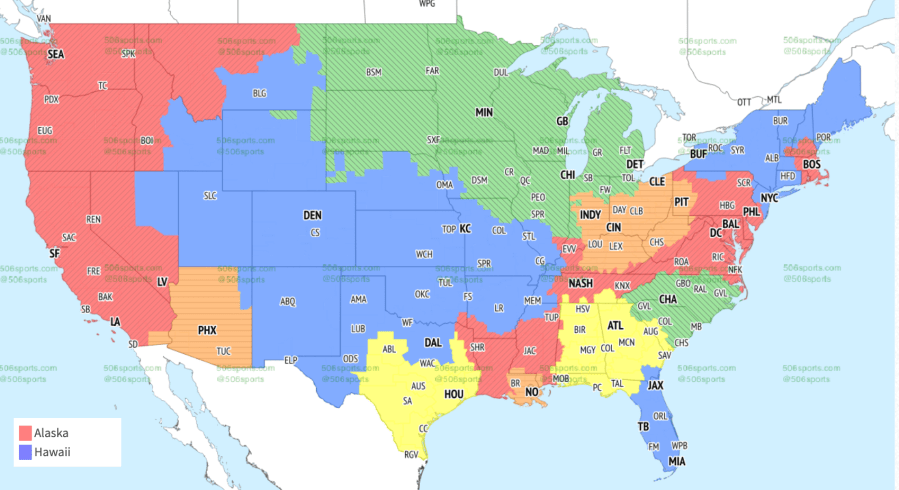 Here's the TV coverage map for Packers vs. Washington in Week 7