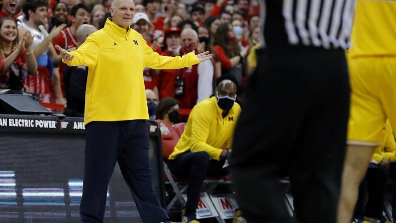 Michigan Wolverines interim head coach Phil Martelli during the first half against the Ohio State Buckeyes at Value City Arena. Mandatory Credit: Joseph Maiorana-USA TODAY Sports