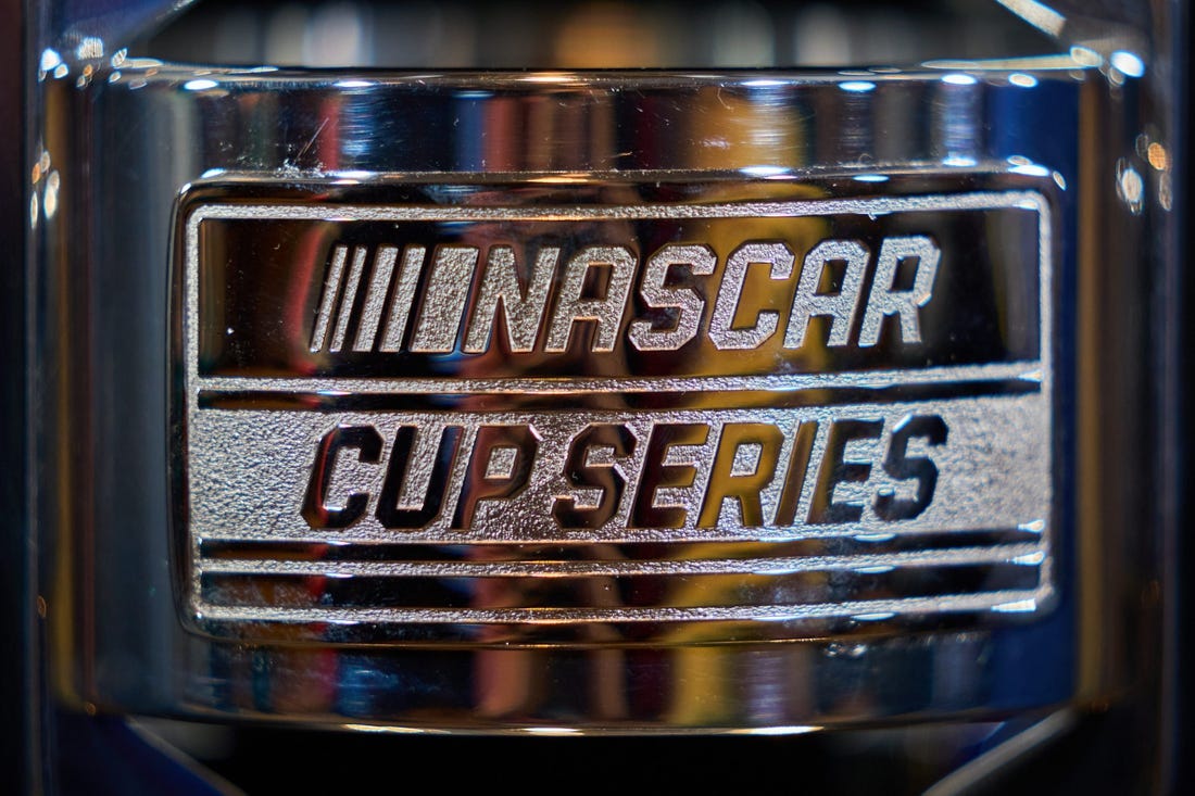 The NASCAR Cup Series logo is shown on the champions trophy during NASCAR media day at Phoenix Convention Center on Thursday, Nov. 3, 2022.

Nascar Nascar Championship Media Day